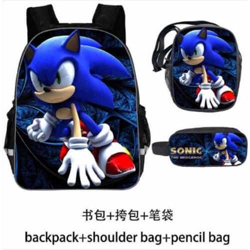 Cartoon Pattern Child SONIC RACING Backpack Kindergarten Bookbag Kids Schoolbag Children Start School Gift