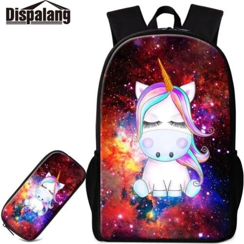 Dispalang Design Pretty Unicorn Picture on Backpack for Women High Quality Embossing Girls Personalized Bagpack Children Mochila