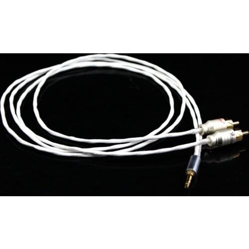 HIFI silver-plated HIFI 3.5mm dual channel to one point two 2RCA dual RCA audio cable