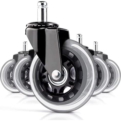 JFBL Hot Office Chair Casters 5-Piece Set Replacement Rubber Chair Casters, for Hardwood Floors and Carpets,Quietly-Universal Fi