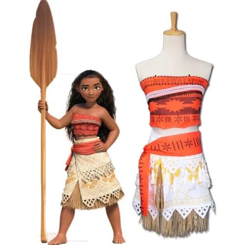 Halloween Moana Costume Adult Princess Tattoo Fancy Dress Maui Cosplay Costume