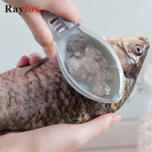 Kitchen Fish Seafood Tools Skin Scraper Brush Fishing Scale Fast Fish knife Cleaning Peeler Plastic Kitchen Cooking Accessories