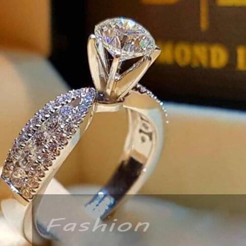Fashion Classic Six Claw AAA Zircon Wedding Rings for women Jewelry Wedding Engagement Female Crystals Ring