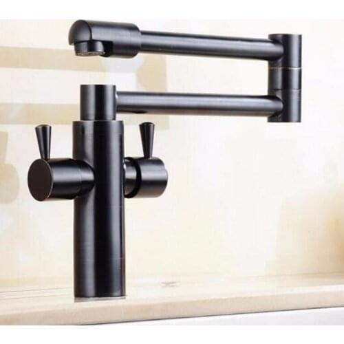 Fashion Europe style total brass black oil brushed kitchen faucet swivel kitchen mixer tap,sink tap,foldable kitchen tap 4 color