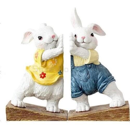 Delicate Hand-painted Door Stops Resin Animal Cute Rabiit Cat Dog Door Stopper Creative Cartoon Door Stop Home Decor Accessories