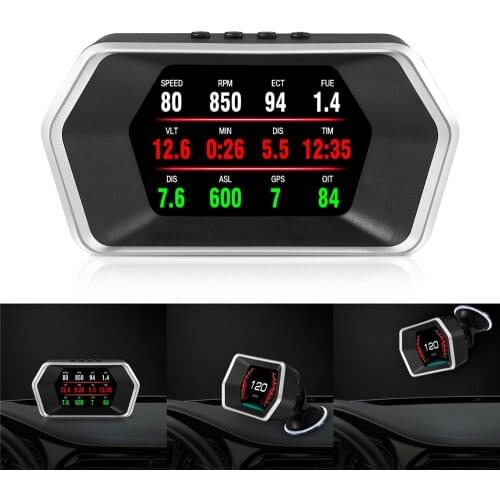 BRAND NEW MODLE Car Dual System HUD Digital Computer OBD2/GPS Speedometer Voltage Fuel Consumption ECT RPM Gauge