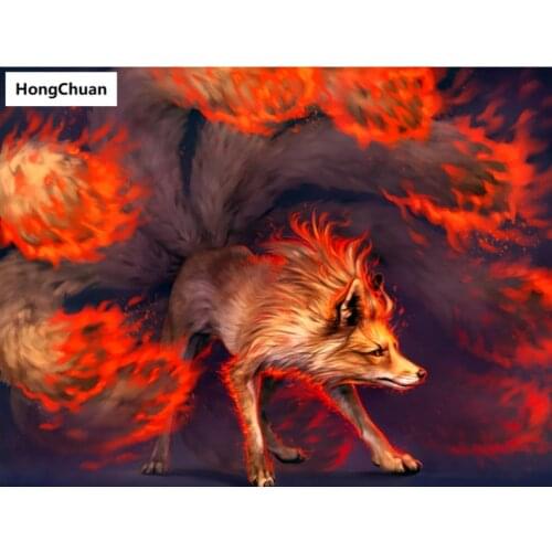 New product beautiful fox diamond painting DIY mosaic handmade 5D diamond embroidery cross stitch kit home decoration gift