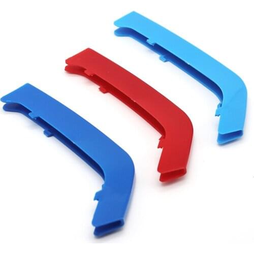 For BMW 3 Series 8 /11 Bars / 5 Series 10 / 12 Bars Only Car Front Plastic Kidney Racing Grill Bar Cover Strip M-Color Sport