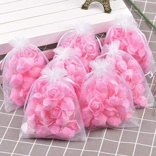 10pcs Organza Gift Bags Jewelry Packaging Bags Christmas Wedding Party Candy Chocolate Pouches