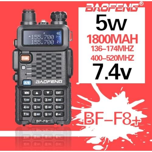 2020 Baofeng BF-F8+ Upgrade Walkie Talkie Police Two Way Car Radio Station Portable Ham Radio for Hunting 5W UHF VHF Dual Band