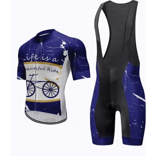 Runchita Summer Mens Cycling Short Shirts Jersey Set Pants Breathable Racing Sport Quick Dry Bicycle Sleeve Suit Clothing Bike