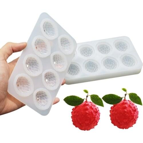 Silicone Molds 10 holes Litchi Cake Decorating Tools Litchi Fruit Fondant Mold For Mousse Chocolate ice Baking Mould