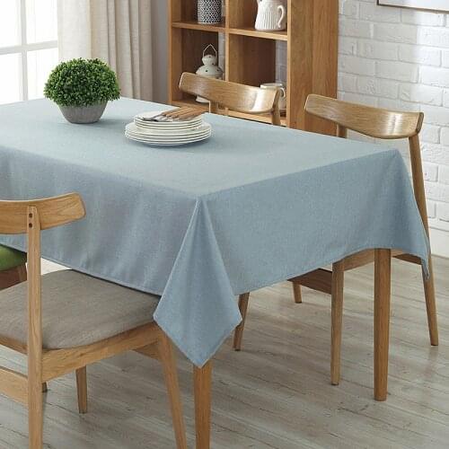 Simple Literary Pure Color Cotton and Linen Tablecloth, Modern Coffee Table Tablecloth, Linen Fabric Rectangular Tablecloth