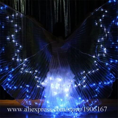LED Luminous Wings Ballet Costume Dance Cloak Led Light Up Belly Dance Butterfly Cloak Stage Prop Led Lighting Party Dress Cloth