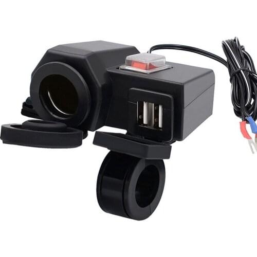 12-24V universally 2 in 1 Motorcycle Cigarette Lighter Motorcycle Mobile Phone Charger Waterproof USB Quick Charge car charger