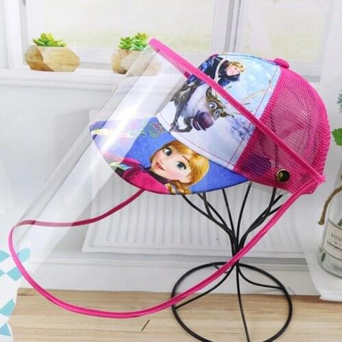 Protective Kids Bucket Hat Anna Elsa children SunHat for Girls Boys Prevent Wind Sand Spittle Face Mask Baseball Cap Child Hats