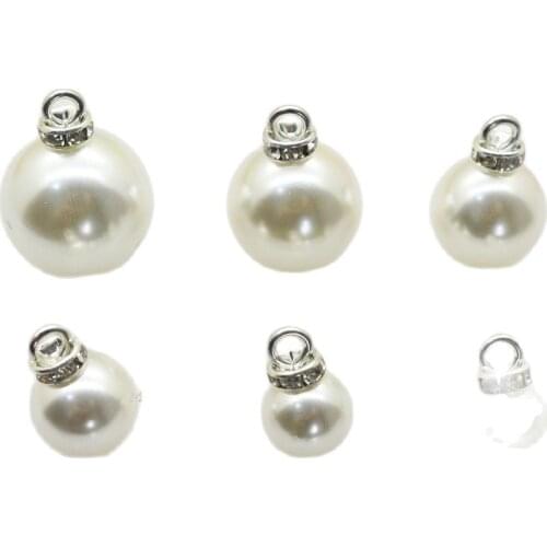 ZMASEY New 20pcs/lot Shank Pearl Buttons For Clothing Diy Shirt Accessories Bra Button Bow Girl Hair Ribbon Wedding Decoration