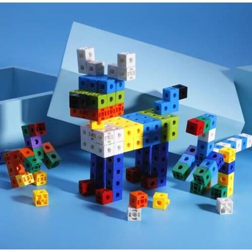 100-300pcs linking cubes Brick set 2cm DIY colorful building blocks gifts Learning and Educational toys for children