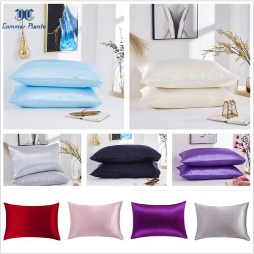 2021 New 100% Satin Silk Pillowcase Soft Mulberry Standard/Queen/King Pillowcase Pillow Cover Chairs Cushion Cover Home Decor