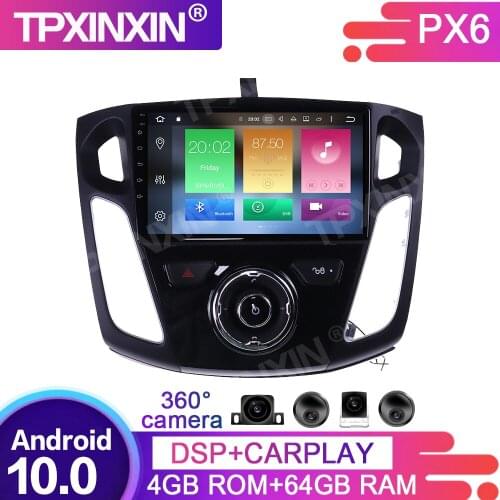 360 Cameras Screen Android 10.0 For Ford Focus 2012-2017 Audio Radio Stereo Recorder Auto Car Multimedia Player GPS Navigation