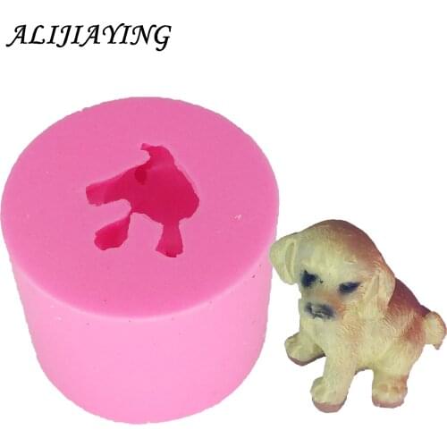 3D dog Mold silicone molds Fondant Moulds Resin Clay Soap candle Mold Polymer Clay Candy Chocolate Moulds DY0018