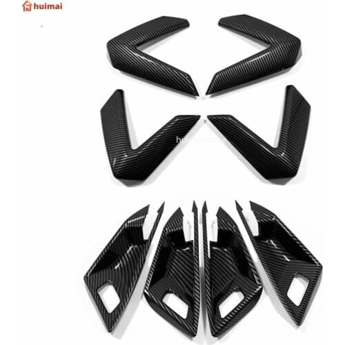 Fit for Audi A3 8Y Sportback Sedan 2021 inner ABS Carbon Door Handle Bowl Sticker Cover door handshake door armrest cover 4pcs