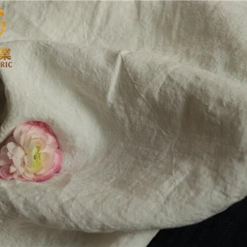 White high density Texture Natural 100% Pure Linen Fabric for Sewing cloth dresses Robe Summer thin DIY Handmade Designer