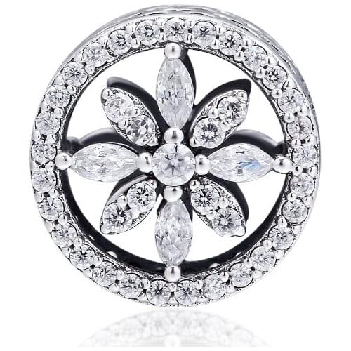 Beads fit for Pandora Bracelets Snowflake Openwork charms 100% 925 Sterling Silver Jewelry Free Shipping