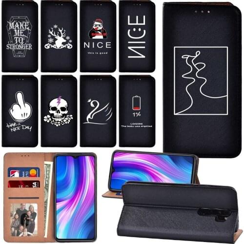 Simple Pattern Anti-fall Flip Case for Redmi Note 8T/8 Pro/9/9S/9 PRO/9 PRO MAX/10X (4G) Luxury Phone Cover Case