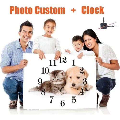 "Photo custom+Clock Mechanism" Diamond Painting Cross Stitch Kit Full Square/ Round 5D Picture Embroidery Personal Custom
