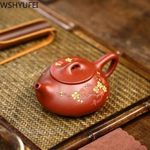 Yixing tea pot purple clay Stone scoop teapots beauty kettle Raw ore Handmade Tea set authentic Tie Guanyin Puer 190ml