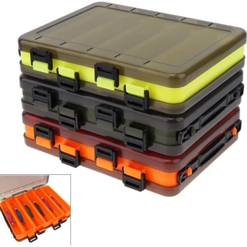 Fishing Lure Box Double Side Thickening 10 Compartments Squid Fishing Lure Box for Shrimp Bait Minnow Lures Storage Case