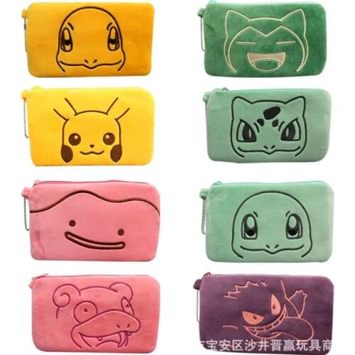 TAKARA TOMY Pokemon Pikachu Coin Purse Little Fire Dragon Cardby Beast Pencil Case Storage Bag Clutch Card Case Kids Gifts