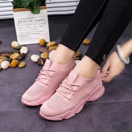 Women Sneakers Mesh Breathable Lace-Up Solid Casual Shallow Female Vulcanized Shoes Fashion Comfortable Concise Ladies Footwear