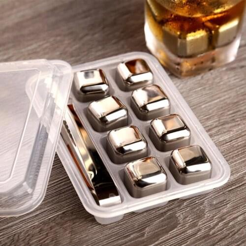 Stainless Steel Ice Cubes, Reusable Chilling Stones for Whiskey Wine, Keep Your Drink Cold Longer, SGS Test Pas