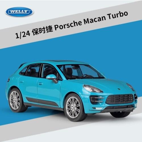 WELLY 1:24 Diecast Car Metal Porsche Macan Cayenne Turbo Toy Vehicles SUV Alloy Model Car Toy Car For Kids Gift Collection