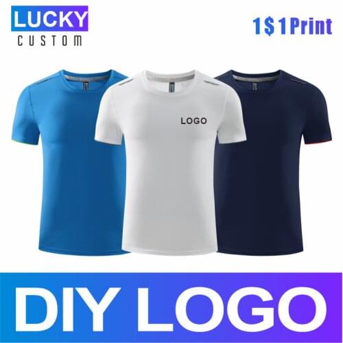 Mens Quick-drying Running T-shirt Custom Printed Embroidery Logo Breathable Sports Short-sleeved Fitness Top 6xl