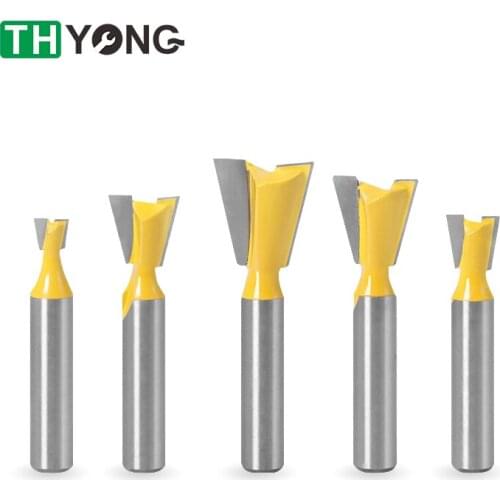 5pcs 8mm Shank Dovetail Joint Router Bits Set 14 Degree Woodworking Engraving Bit Milling Cutter for Wood