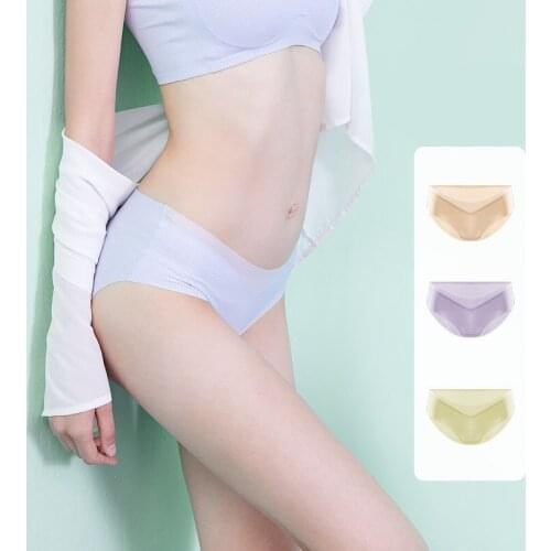 New Soft Breathable Silk Maternity Panties Cotton Low Waist Seamless Underwear Clothes for Pregnant Women Pregnancy Briefs