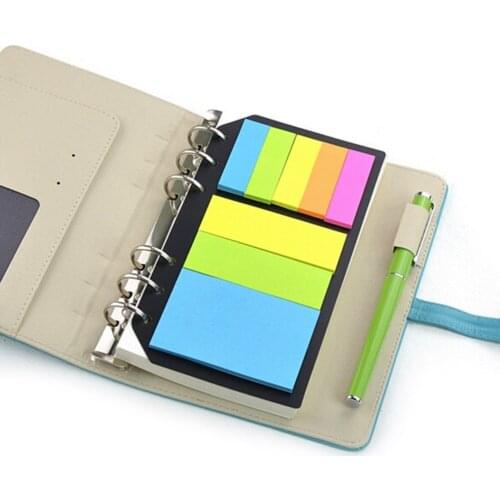 Sticky Notes Planner Schedule 6 Holes Binder Dairy Memo Divider Sticker For Loose Leaf Binder Spiral Notebook B5 A5 A6
