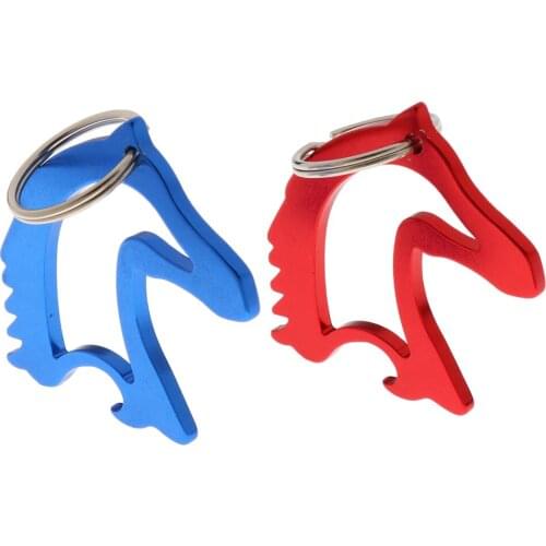 Portable Aluminum Alloy Horse Head Pattern Bottle Opener with Key Ring Keychain