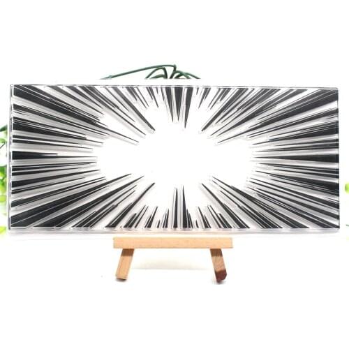KLJUYP Sunburst Slimline Transparent clear stamp for DIY Scrapbooking/Card Making/Kids Christmas Fun Decoration Supplies