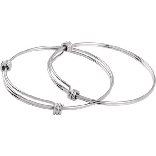 Expandable Wire Bangle for Charms Hand Bracelet Stainless Steel Keepsake Memorial Jewelry