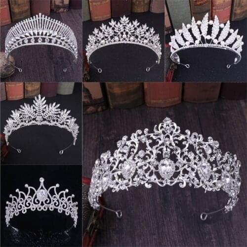 Luxury Queen Princess Crown Crystal Pearl Diadem For Bridal womens Hair Accessories Bride Tiara Headbands Tiara De Noiva