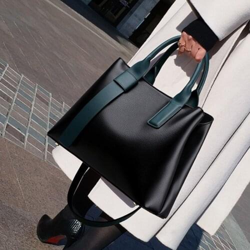 100% Genuine Leather Handbags 2021 New Tote Large Capacity Portable Fashion Solid Color All-match Single Shoulder Messenger Bag