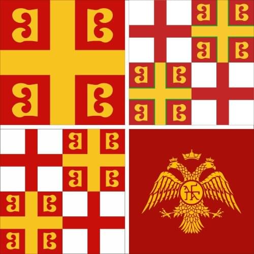 Byzantine Empire Flags 4X4FT Byzantine Imperial Flag 14th Century Square 120X120CM Palaeologus Emperor