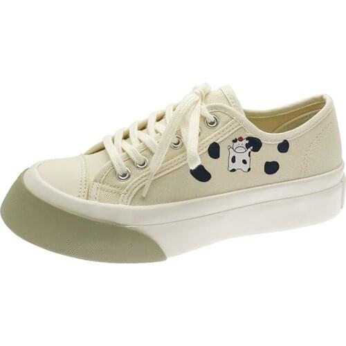 Women Walking Shoes Comfortable Chunky Sneakers Athletic Breathable Slip-on Outdoor Sports Footwear Thick Canvas Cow Cute Shoes