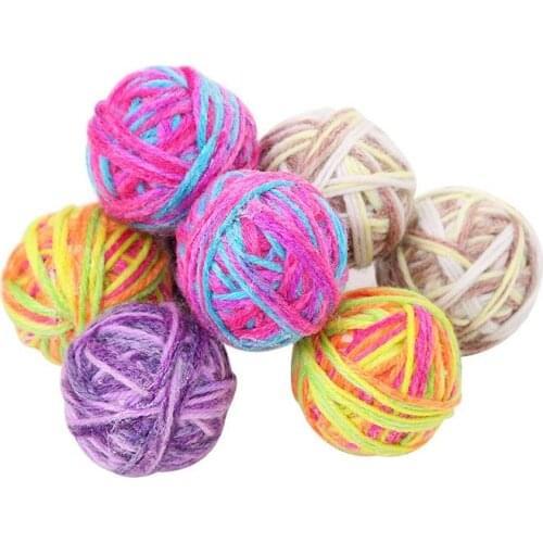 1/2PCS Cat Toy Kitten Ball Toy Funny Bell Wool Cat Ball Cat Chase Toy Cat Interactive Toy Pet Supplies Random Color