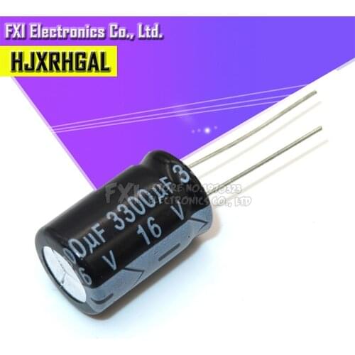 10PCS 16V3300UF 13X25MM 3300UF 16V 13*25 Electrolytic capacitor New original