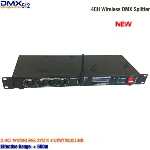 2.4G Wireless Dmx Receiver and 4CH LCD Display DMX Splitter DMX512 Light Controller Stage Light Signal Amplifier Splitter